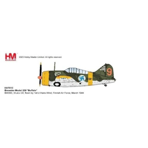 HA7013 - 1/48 BREWSTER MODEL 239 BUFFALO BW393, 3/LELV 24, FLOWN BY 1ST LT HANS WIND,  FINNISH AIR FORCE, MARCH 1944