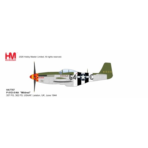 HA7757 - 1/48 P-51D-5-NA  - MILDRED - 357 FG, 362 FS, USAAF, LEISTON, UK, JUNE 1944