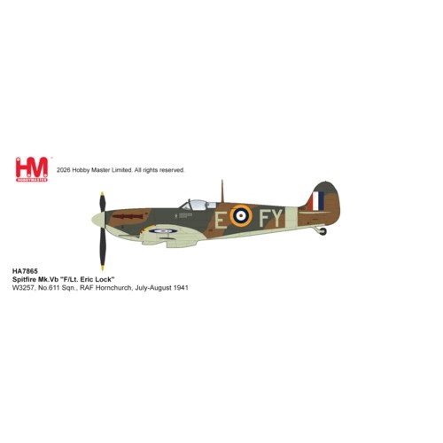 HA7865 - 1/48 SPITFIRE MK.VB, F/LT. ERIC LOCK, W3257, NO.611 SQN., RAF HORNCHURCH, JULY-AUGUST 1941