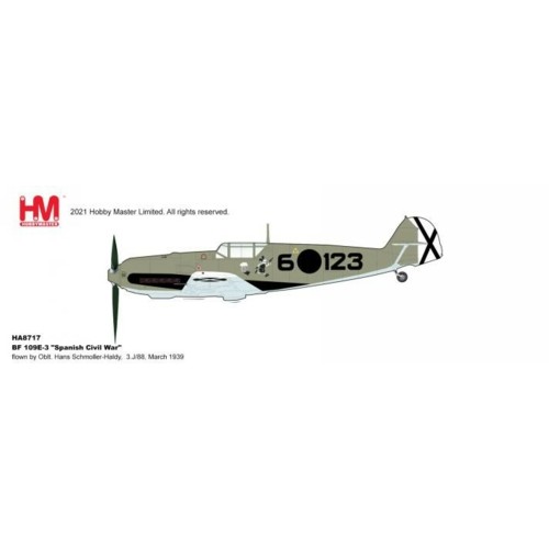 HA8717 - 1/48 BF 109E-3 SPANISH CIVIL WAR FLOWN BY OBLT. HANS SCHMOLLER-HALDY, 3.J/88, MARCH 1939