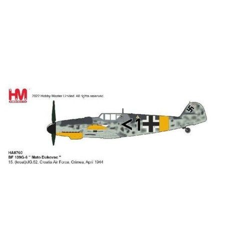 HA8760 - 1/48 BF 109G-6 MATO DUKOVAC 15 (KROAT) JG.52 CROATIA AIR FORCE CRIMEA APRIL 1944