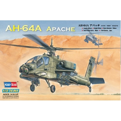 HBB87218 - 1/72 AH-64A APACHE ATTACK HELICOPTER (PLASTIC KIT)