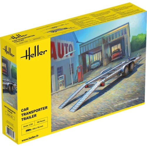 HEL80774 - 1/24 CAR TRANSPORTER TRAILER (PLASTIC KIT)