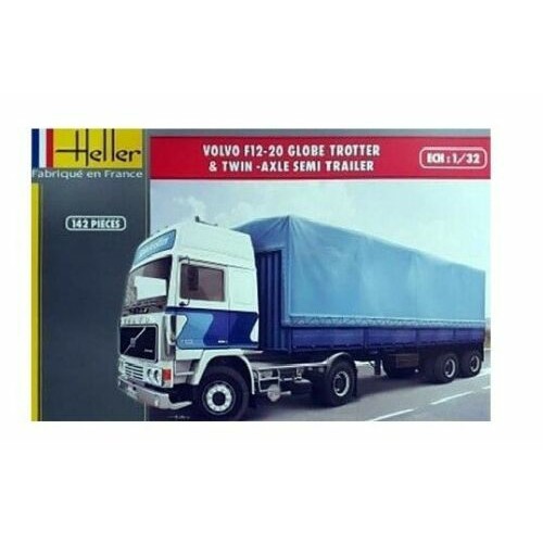 HEL81703 - 1/32 VOLVO F12-20 GLOBETROTTER AND TWIN AXLE (PLASTIC KIT)