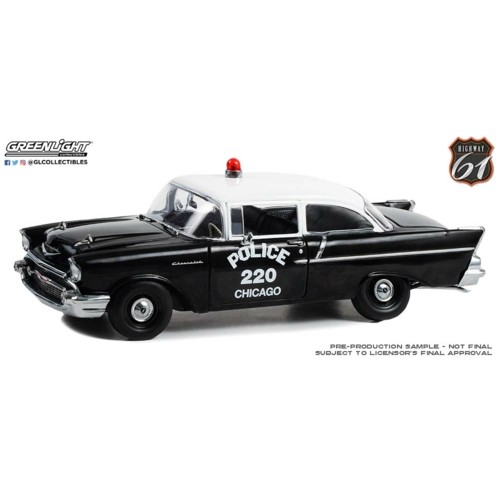 HWY-18042 - 1/18 HIGHWAY 61 - 1/18 1957 CHEVROLET 150 SEDAN CHICAGO POLICE DEPARTMENT