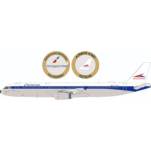 IF321AA579 - 1/200 AMERICAN AIRLINES AIRBUS A321-231 N579UW WITH STAND AND COLLECTORS COIN