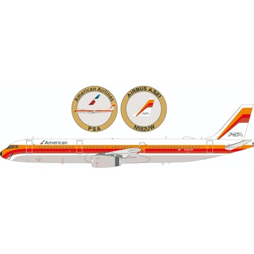 IF321AA582 - 1/200 AMERICAN AIRLINES AIRBUS A321-231 N582UW WITH STAND AND COLLECTORS COIN
