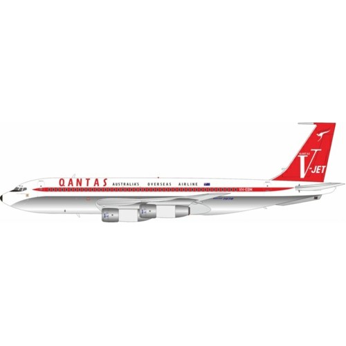 IF701QF1125P - 1/200 QANTAS BOEING 707-100 VH-EBM CITY OF LAUNCESTON WITH STAND