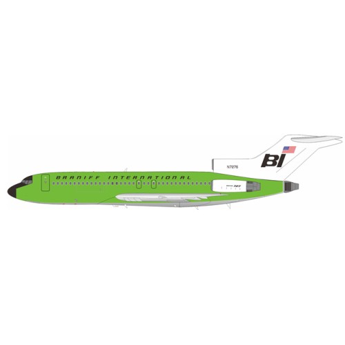 IF721BN0726 - 1/200 BRANIFF INTERNATIONAL 727-27C N7276 - LIGHT LIME GREEN WITH STAND