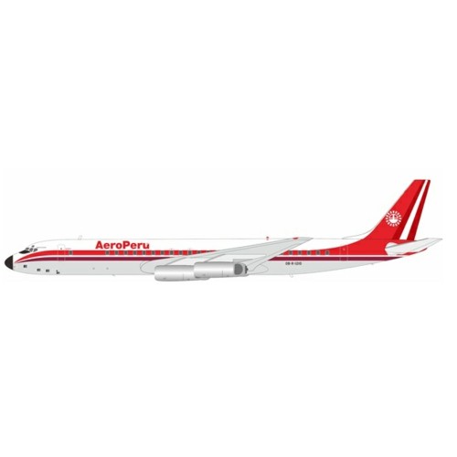 IFEAVDC81210 - 1/200 AEROPERU MCDONNELL DOUGLAS DC-8-62H OB-R-1210 WITH STAND (EL AVIADOR MODELS)