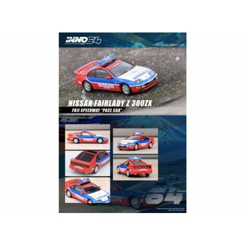 IN64300ZXFJPC - 1/64 NISSAN FAIRLADY Z 300ZX FUJI SPEEDWAY PACE CAR, RED/WHITE/BLUE