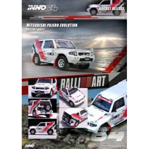 IN64EVOPRAWHI - 1/64 MITSUBISHI PAJERO EVOLUTION RALLIART, WHITE