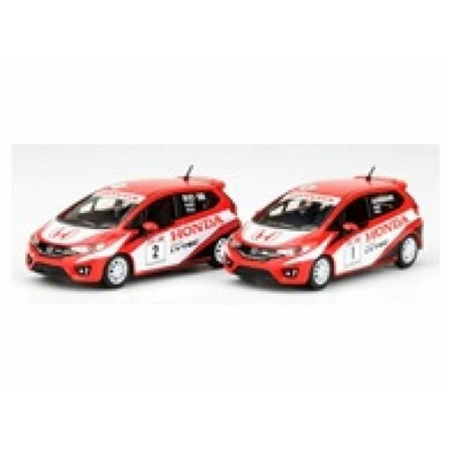 IN64GK5THRI - 1/64 2015 HONDA JAZZ GK5 NO.1 TEAM HONDA RACING INDONESIA ISSOM WITH SEPARATE DECALS AND WHEELS FOR NO.1 AND NO.2 VERSION INDONESIA SPECIAL EVENT MODEL, RED/WHITE
