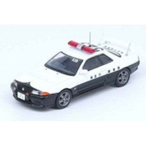 IN64R32JPPC - 1/64 NISSAN SKYLINE GT-R R32 KANAGAWA KENKEI JAPANESE POLICE CAR, WHITE/BLACK