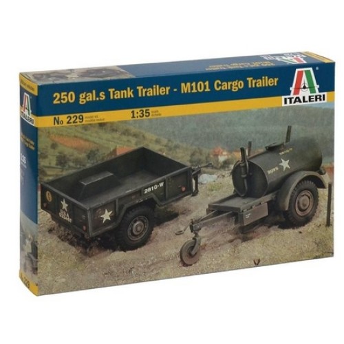 IT229 - 1/35 250 GAL.S TANK TRAILER AND M101 CARGO TRAILER (PLASTIC KIT)