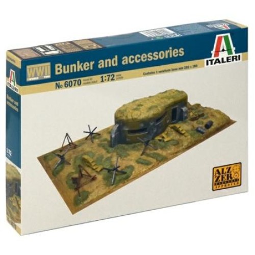 IT6070 - 1/72 WWII BUNKER AND ACCESSORIES (PLASTIC KIT)