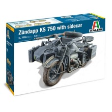IT7406 - 1/9 ZUNDAPP KS 750 WITH SIDECAR (PLASTIC KIT)