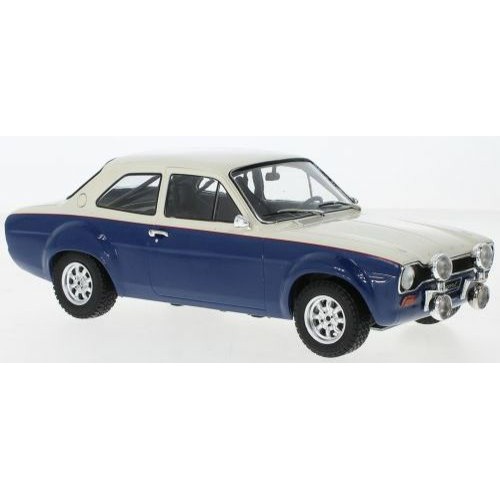 IX18CMC124 - 1/18 FORD ESCORT MK1 RS 1600 WHITE OVER BLUE 1974