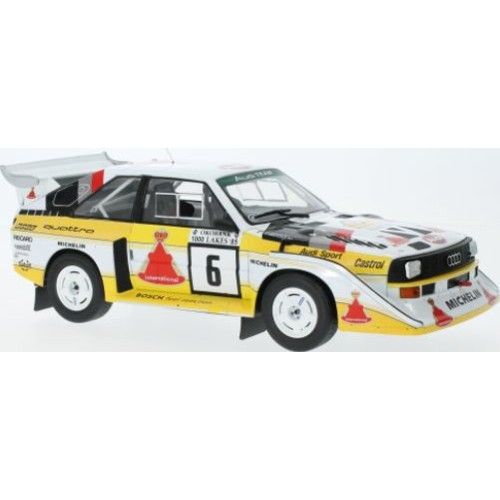 IX18RMC161B - 1/18 AUDI SPORT QUATTRO S1 E2 NO.6 1000 LAKES RALLY 1985 H.MIKKOLA/A.HERTZ