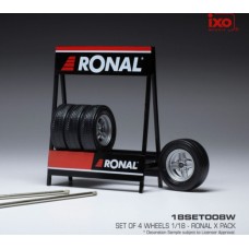 IX18SET008W - 1/18 RONAL X PACK SILVER SET OF 4 WHEELS