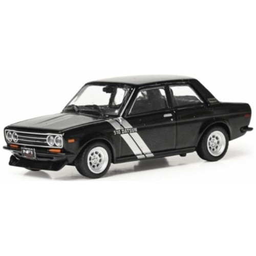 IXU64RDC005JC - 1/64 DATSUN 510 BLACK AND SILVER 1971