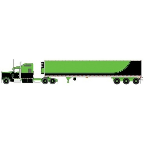 IXU64TRTR015M - 1/64 KENWORTH W900 GREEN/BLACK 1990