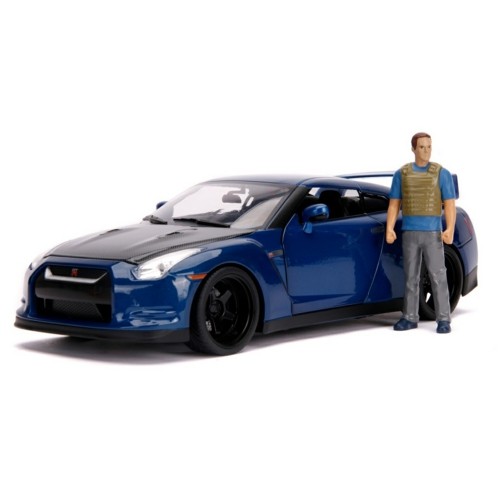 JAD31142 - 1/18 FAST AND FURIOUS BRIANS NISSAN GT-R (R35) WITH LIGHTS AND BRIAN FIGURE