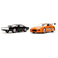 JAD31981 - 1/32 FAST AND FURIOUS TWIN PACK - DOMS DODGE CHARGER AND BRIANS TOYOTA SUPRA