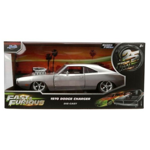 JAD36804 - 1/24 FAST AND FURIOUS ANNIVERSARY DOM'S DODGE CHARGER SILVER FINISH