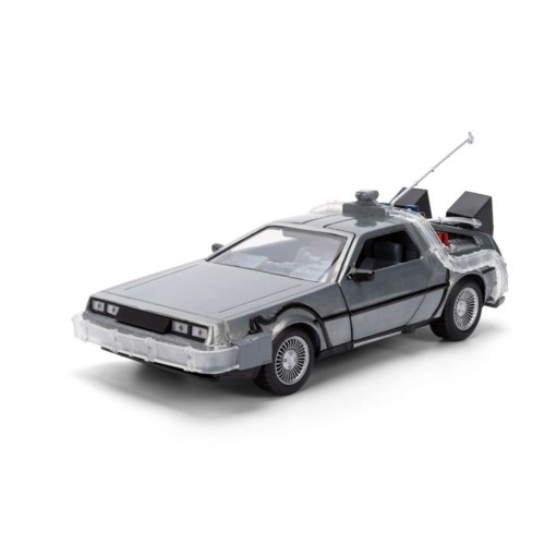 JAD36849 - 1/24 HOLLYWOD RIDES - BTTF 40TH - TIME MACHINE WITH DR.E.BROWN TRUCK PACKAGING JAD36849 - 1/24 HOLLYWOD RIDES - BTTF 40TH - TIME MACHINE WITH DR.E.BROWN TRUCK PACKAGING