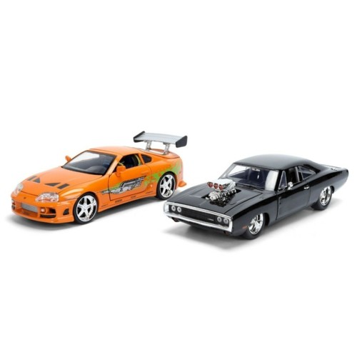 JAD37542 - 1/24 FAST AND FURIOUS - DOMS CHARGER R/T AND BRIANS TOYOTA SUPRA - TWIN PACK