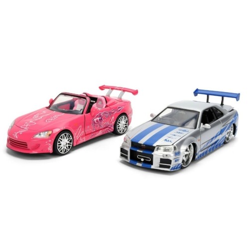 JAD37543 - 1/24 FAST AND FURIOUS - BRIANS NISSAN SKYLINE GT-R AND SUKIS HONDA S2000 - TWIN PACK