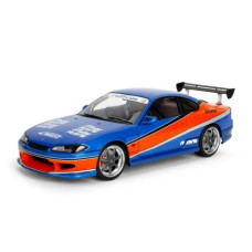 JAD37772 - 1/18 FAST AND FURIOUS - SEANS NISSAN SYLVIA S15 - BLUE AND RED STRIPE