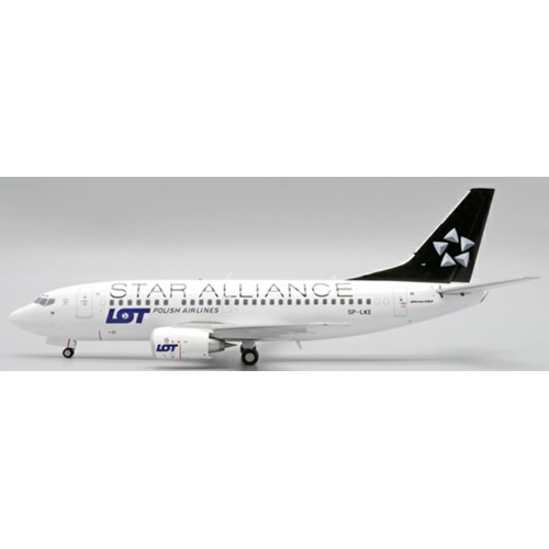 JC20236 - 1/200 LOT POLISH AIRLINES BOEING 737-500 STAR ALLIANCE REG: SP-LKE WITH STAND