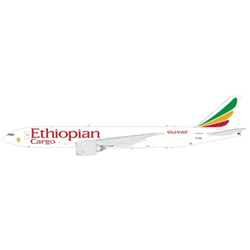 JC20296C - 1/200 ETHIOPIAN CARGO BOEING 777-200LRF INTERACTIVE SERIES REG: ET-AWE WITH STAND