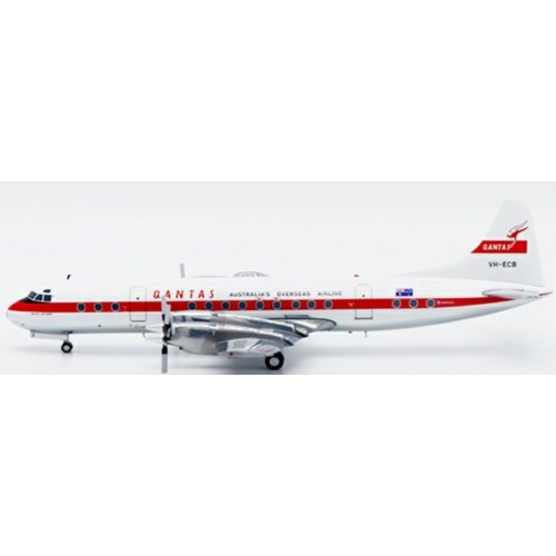 JC20540 - 1/200 QANTAS LOCKHEED L-188C ELECTRA POLISHED REG: VH-ECB WITH STAND