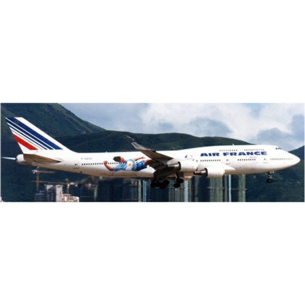 JC2193 1/200 AIR FRANCE BOEING 747-400 WORLD CUP 98 LIVERY F-GEXA WITH STAND 
