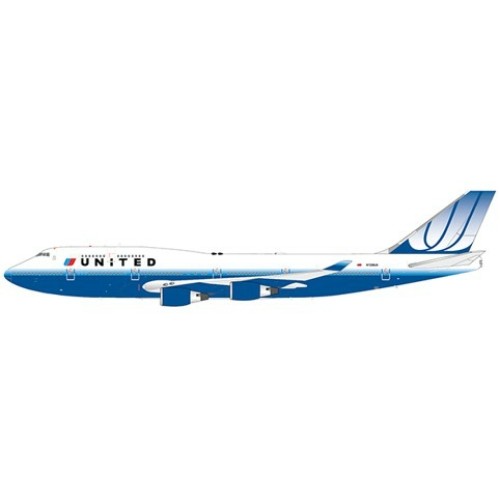 JC2267A - 1/200 UNITED AIRLINES BOEING 747-400 FLAP DOWN REG: N128UA WITH STAND