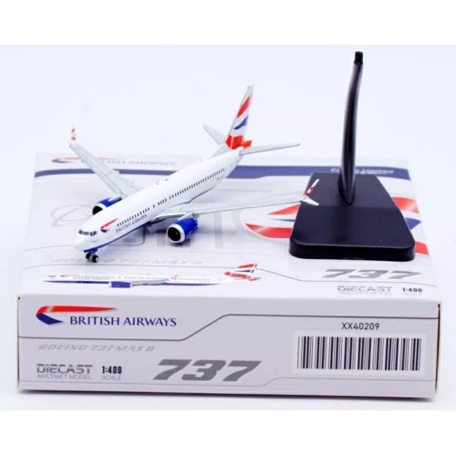 JC40209 - 1/400 BRITISH AIRWAYS (COMAIR) BOEING 737 MAX 8 REG: ZS-ZCA WITH ANTENNA JC40209 - 1/400 BRITISH AIRWAYS (COMAIR) BOEING 737 MAX 8 REG: ZS-ZCA WITH ANTENNA