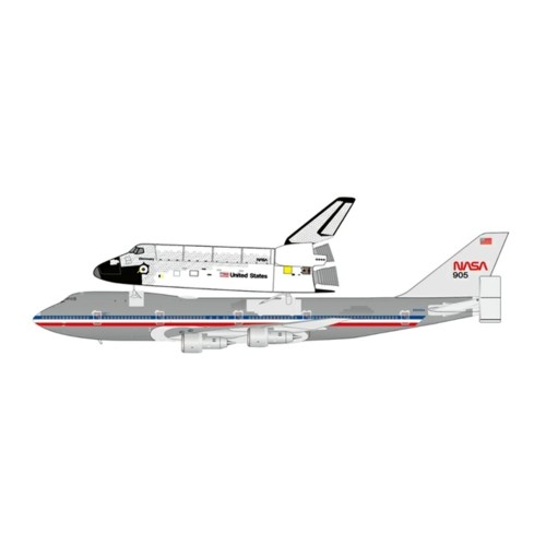 JC40341 - 1/400 NASA BOEING 747-100 POLISHED WITH SPACE SHUTTLE REG: N905NA WITH ANTENNA