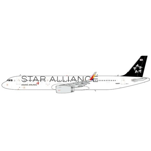 JC4072 - 1/400 ASIANA AIRLINES AIRBUS A321 STAR ALLIANCE REG: HL8071 WITH ANTENNA