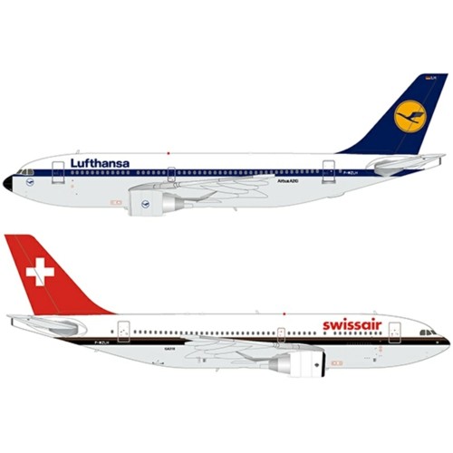 JCEW2312002 - 1/200 SWISSAIR/LUFTHANSA AIRBUS A310-200 REG: F-WZLH WITH STAND