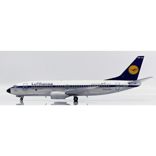 JCEW2733003 - 1/200 LUFTHANSA BOEING 737-300 OFFICIAL AIRLINE UEFA 88 POLISHED REG: D-ABXD WITH STAND