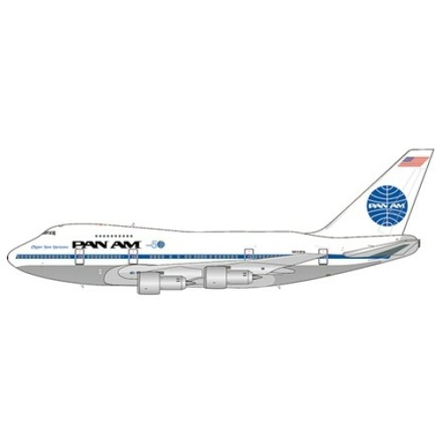 JCEW474S002 - 1/400 PAN AM BOEING 747SP CLIPPER NEW HORIZONS WITH COMMEMORATIVE FLIGHT 50 LOGO REG N533PA WITH ANTENNA