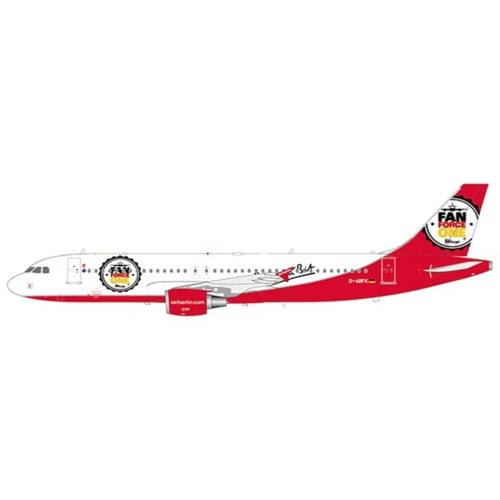 JCLH2202 - 1/200 AIR BERLIN AIRBUS A320 FAN FORCE ONE REG: D-ABFK WITH STAND