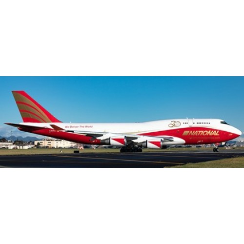 JCLH4278A - 1/400 NATIONAL AIRLINES BOEING 747-400(BCF) 30 YEARS ANNIVERSARY FLAP DOWN VERSION REG: N936CA WITH ANTENNA