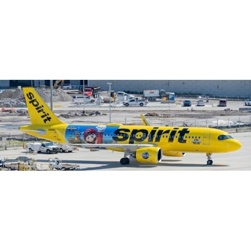JCSA2065 - 1/200 SPIRIT AIRLINES AIRBUS A320NEO SUPER NINTENDO WORLD REG: N986NK WITH STAND