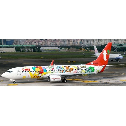 JCSA4021 - 1/400 T'WAY AIR BOEING 737-800 PIKACHU JET TW LIVERY REG: HL8306 WITH ANTENNA