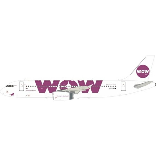 JFA320008 - 1/200 WOW AIR AIRBUS A320-232 LZ-WOW WITH STAND