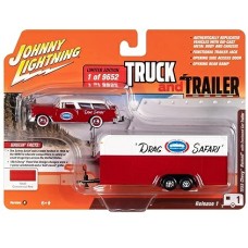 JLBT016A-1 - 1/64 1955 CHEVY NOMAD WITH ENCLOSED TRAILER DRAG SAFARI TRUCK AND TRAILER